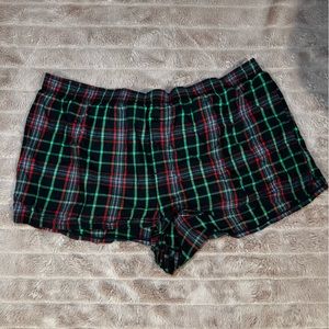 Red and green plaid Pink boxer shorts